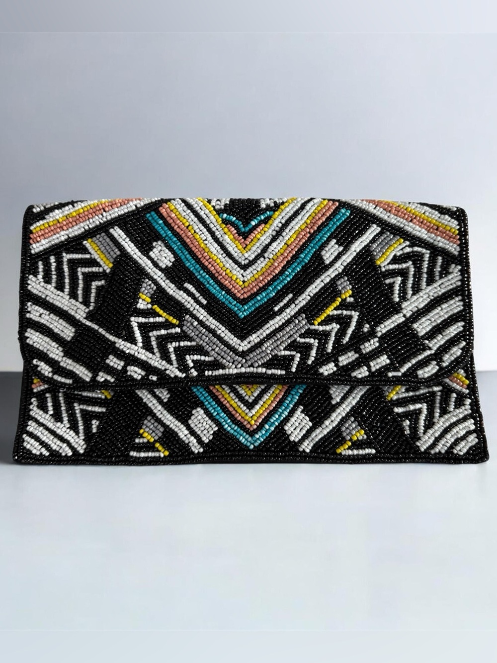 Zingara Hand Beaded Geometric Envelope Clutch Purse | Boho Southwestern